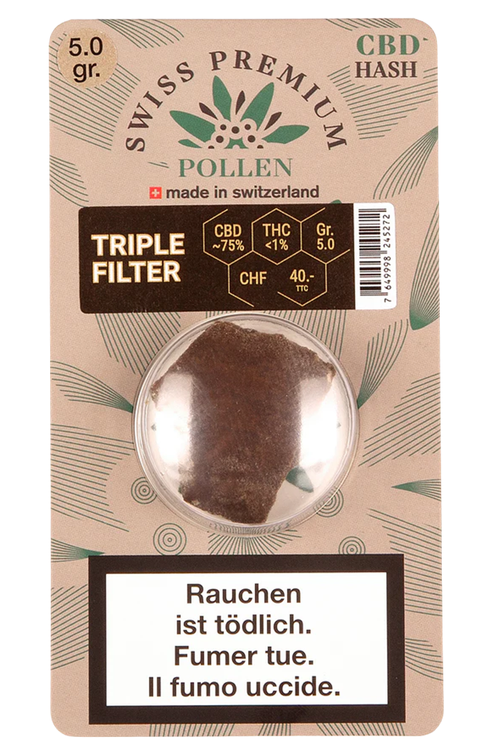 Triple Filtre – hash CBD Swiss Premium Pollen