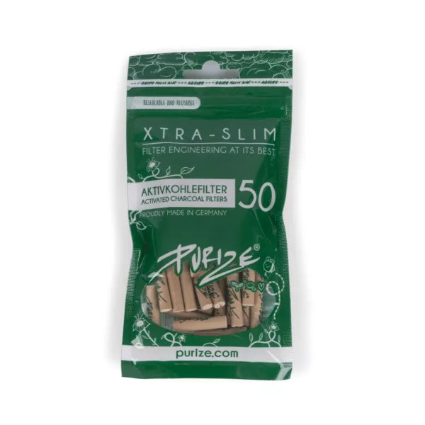 Filtres à charbon actif PURIZE Xtra Slim Organic – 50 pièces